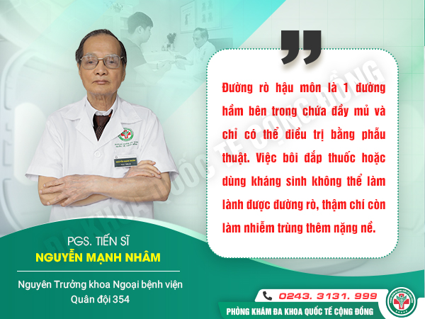 Chữa rò hậu môn bằng phương pháp tân tiến HCPT II cùng chuyên gia đầu ngành
