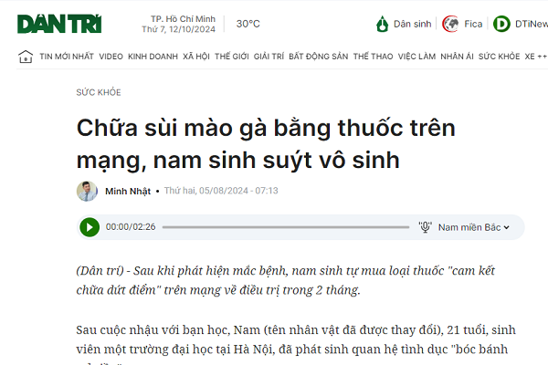 Sùi mào gà ở hậu môn và những sai lầm khi điều trị